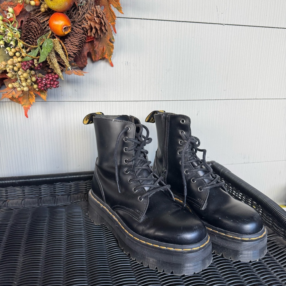 Dr. Martens Black Leather Combat Boots